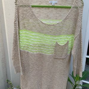 American Eagle Outfitters net sweater size large.  Color: Tan / green.